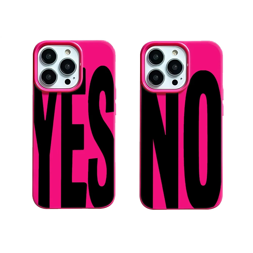 

Персонализированный черный чехол для телефона YES NO English Jelly для iPhone 16 Pro Max 15 14 Plus 13 12 11 Pro, противоударная силиконовая задняя крышка