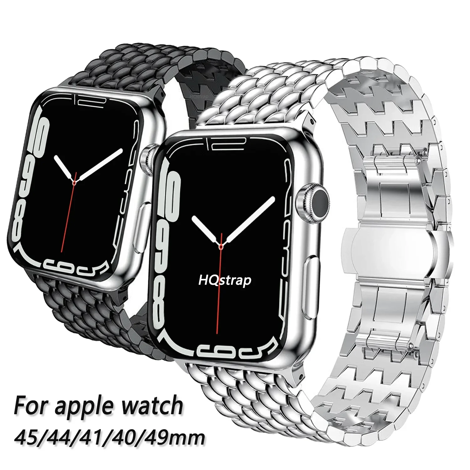 Dragon pattern metal for Apple Watch Band 44mm 45mm 41mm 40mm 38/42mm 49mm strap for iwatch series 7 8 5 4 6 SE Bracelet