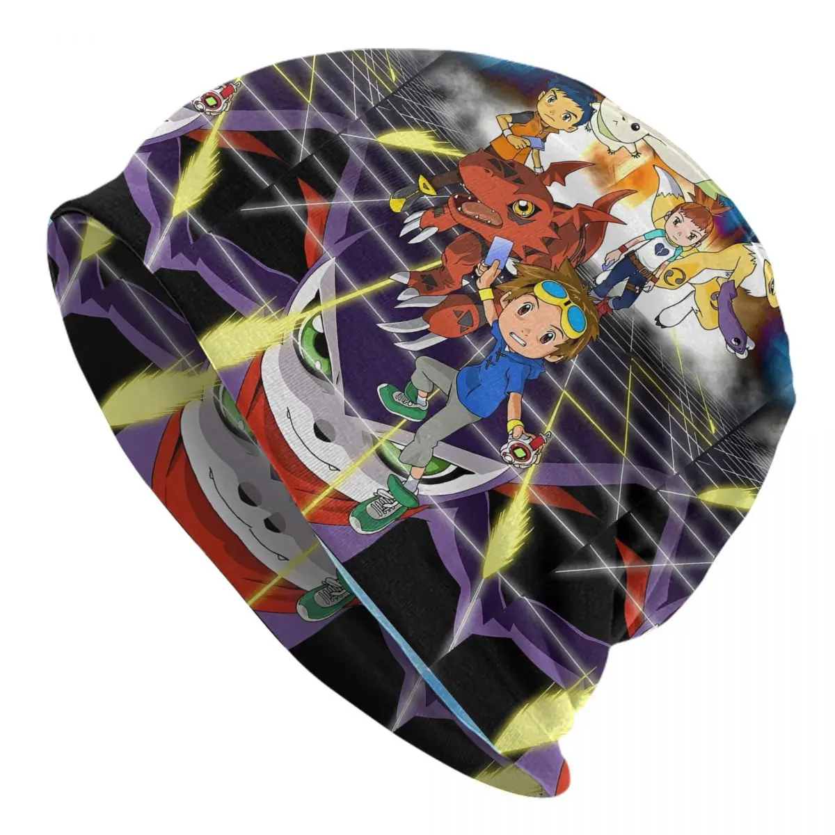 

Casual Digital Monster Digimon Bonnet Knitted Hat Accessories Winter Soft Slouchy Beanie For Men