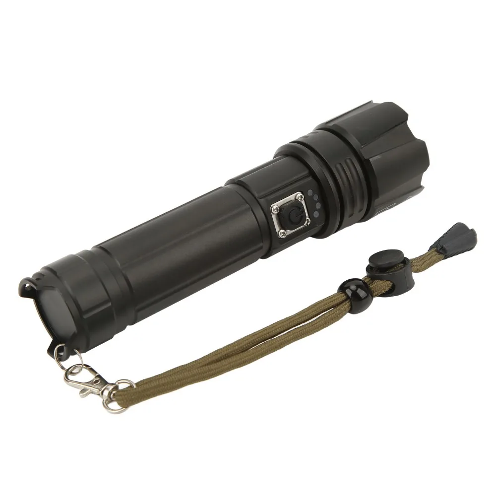 Durable 30W LED Flashlight IPX4 Waterproof 5 Modes USB Flashlight 1200LM Super Bright Flashlight Emergency