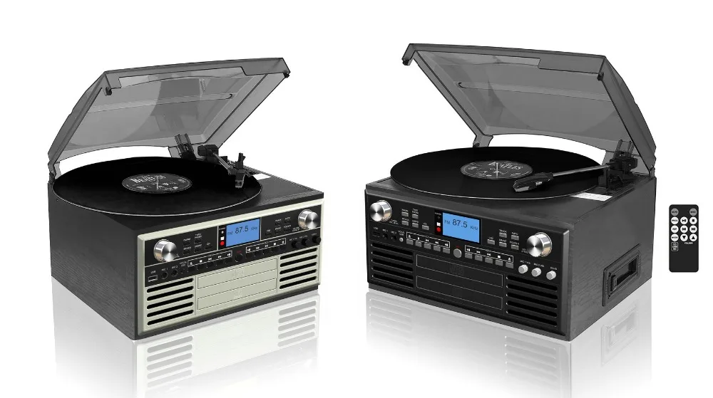 Turntable Record Player com CD Player e Gravador, China