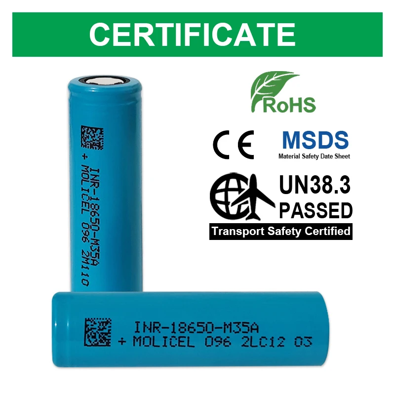 10pcs/lot Molicel 18650 M35A 3500mah Battery 10A Current Discharge 3.6V INR18650 Rechargeable Batteries Li-ion Cells