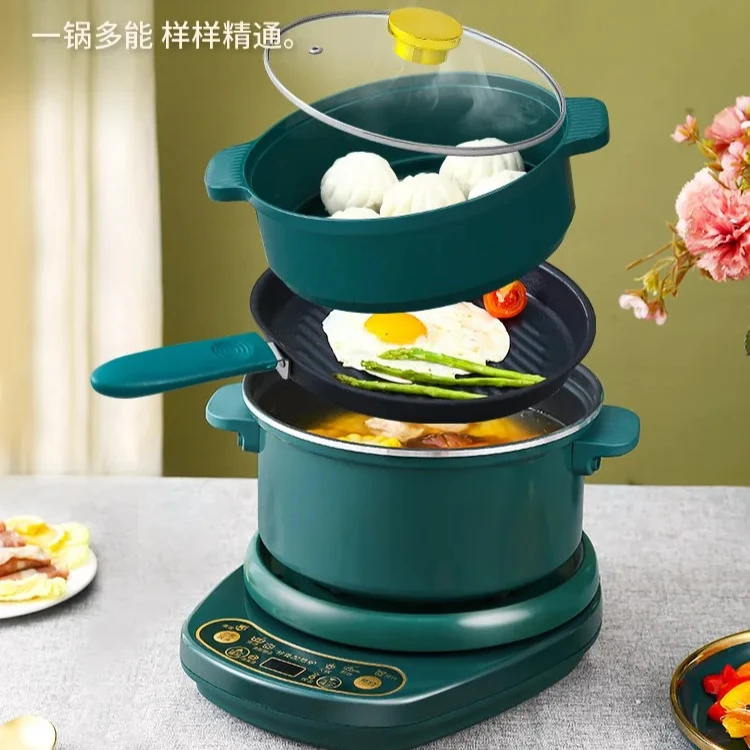 Multifunctional intelligent cooking, stir-frying, separate electric cooking hot pot wok, single cooking noodle pot