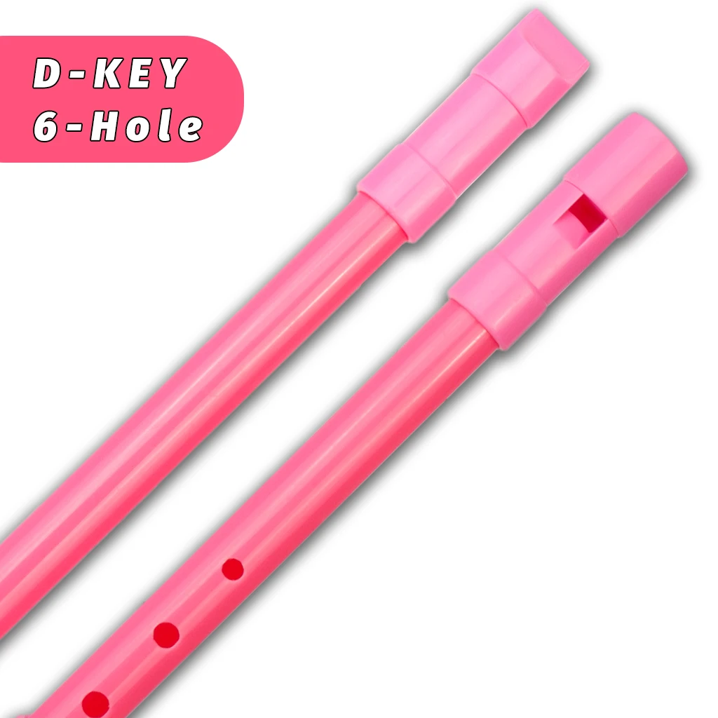 LOOK Tin Whistle Mini Flute Key of D Whistle 6-hole Ireland Irish  Penny Whistle For Beginners Woodwind Music Instrument Pink