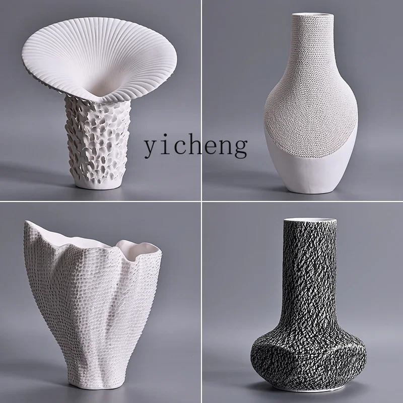 R6   Entrance Ceramic Vase Ornament Creative Desktop Dried Flower Arrangement Simple