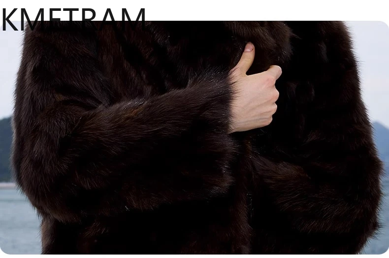 Kurtka z naturalnego futra sobola damska luksusowa średniej długości płaszcz z prawdziwego futra 2025 wysokiej jakości zimowe płaszcze odzież damska шуба женская