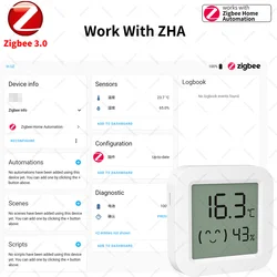 Zigbee 3.0 Sensor Temperature Humidity Sensor Zigbee Hub Required workwith HA Home Assistant Alexa Yandex ZHA Zigbee2MQTT