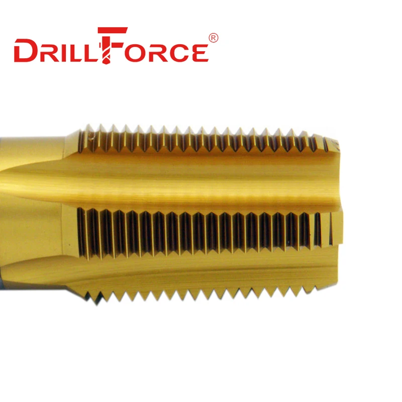 Drillforce Cobalt Pipe Screw Thread Tap Drill Bits HSSCO M35 Straight Flute Tools For Stainless Steel G/ZG/RC/NPT/PT 1/16