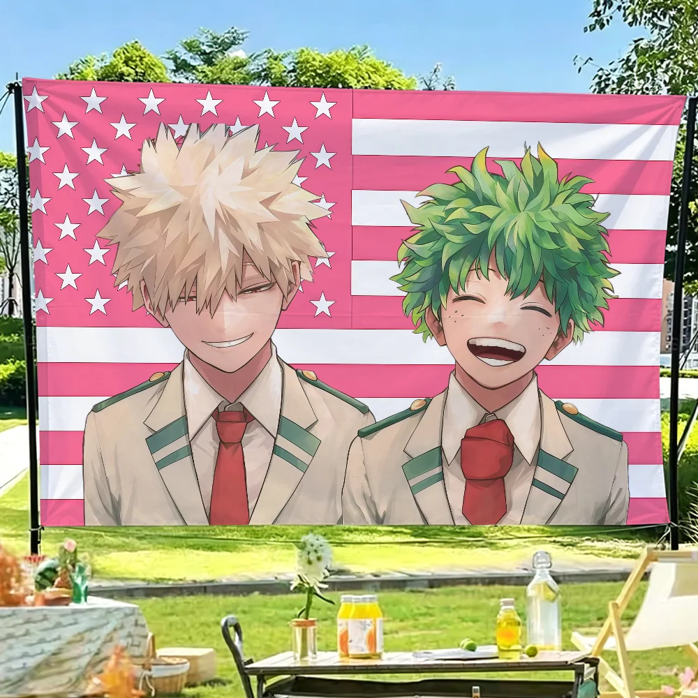 Anime My H-Hero A-Academias-S Flagge für Gartenparty, Wohnzimmer, Zuhause, Wanddekoration, Banner, Schlafzimmer, Outdoor-Wandteppich – Detail 5