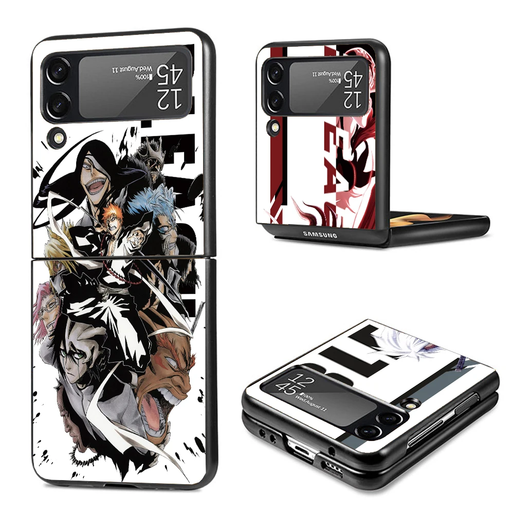 Anime Bleach Ichigo Kenpachi Phone Case For Samsung Galaxy Z Flip3 Flip4 Flip5 Flip6 PC Shell For Z Flip 3 4 5 6 Hard Folding Ar