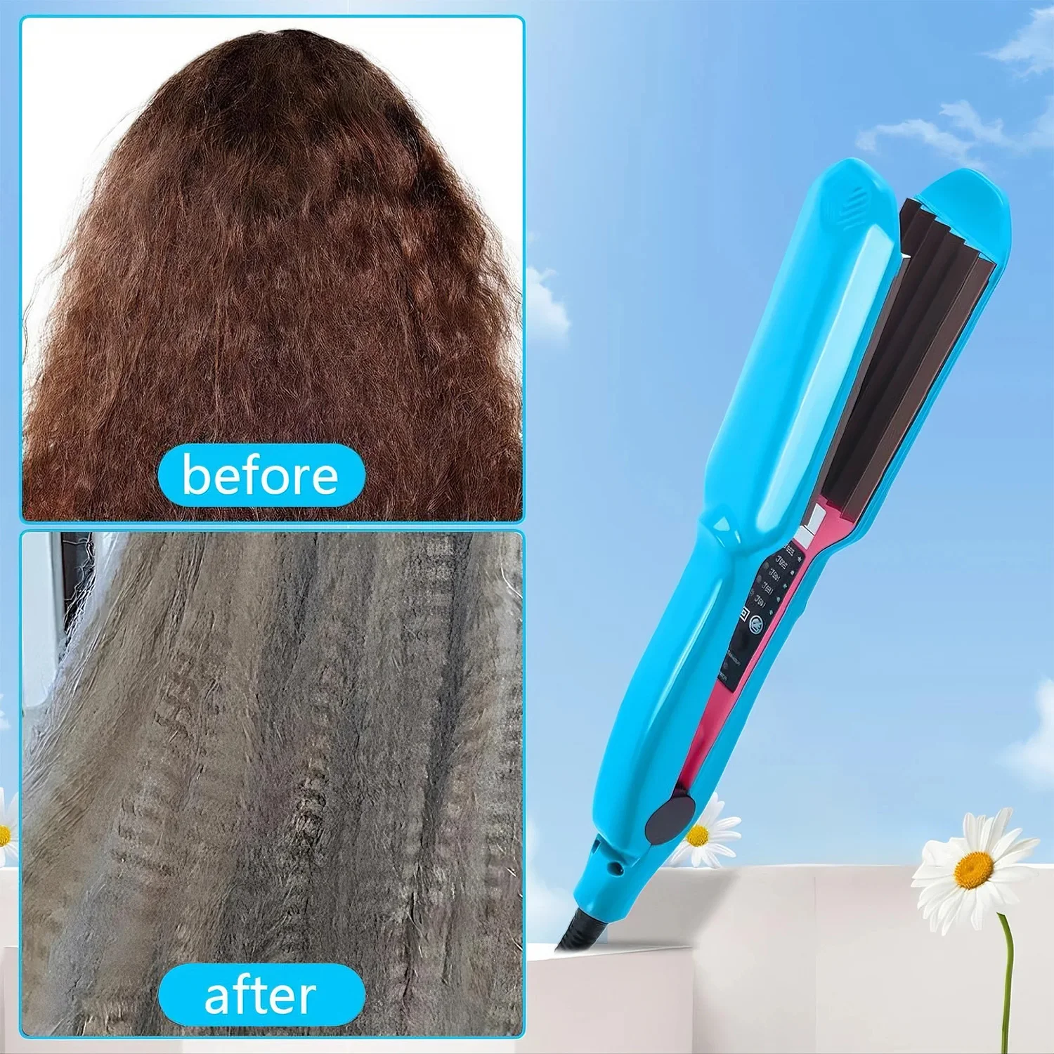 

Pro Hair Crimper for Women / Girls Professional Volumizing Crimping Iron for Fluffy Style 30s Rapid Heating Fluffy Corn Iron