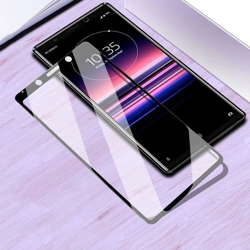 Screen Protector for Sony Xperia 5 ii 10 ii 1 ii iiii 1 IV Xperia 8 Xperia 5II 10II 1II Tempered Glass Full Cover Black Edges