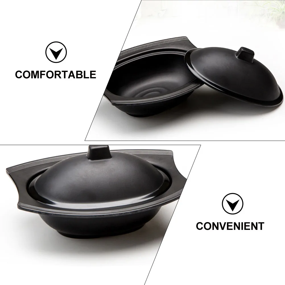 

1pc Melamine Soup Miso Gaiwan with Lid Frosted Ramen Bowl Kitchen Tableware Lightweight Dishware Gift Bowl