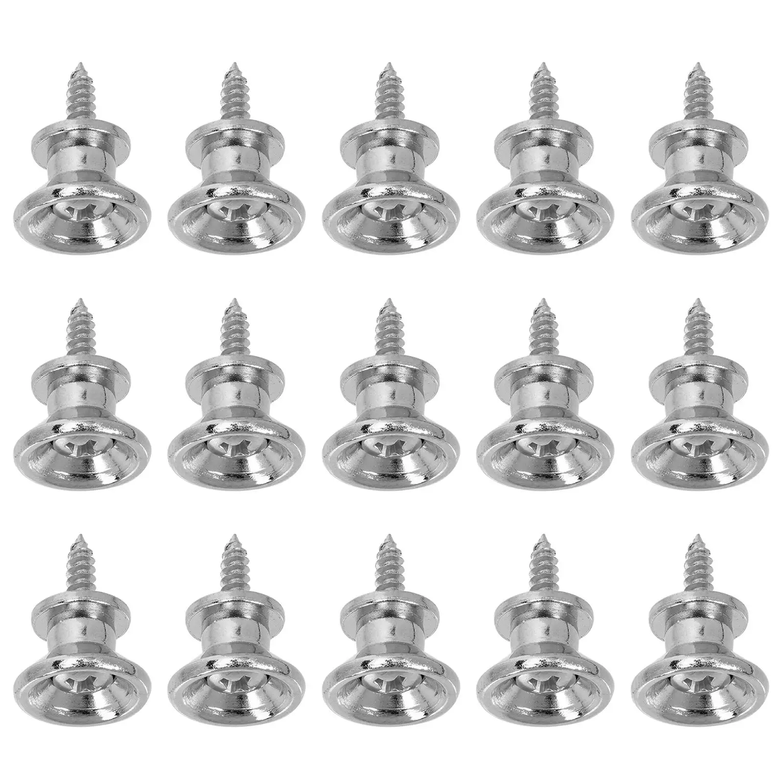 

15 Pcs Guitar Strap Lock Fasteners Instrument Safe End Replacement for Acoustic Electric Bass Ukulele Metal Tail
