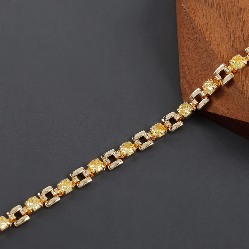 assoonas C226, DIY-Kette, 18k vergoldet, Kupfer, Zirkone, REACH-konform, nickelfrei, DIY-Armband-Halskette, Schmuckherstellung, 50cm/Stück – Detail 10
