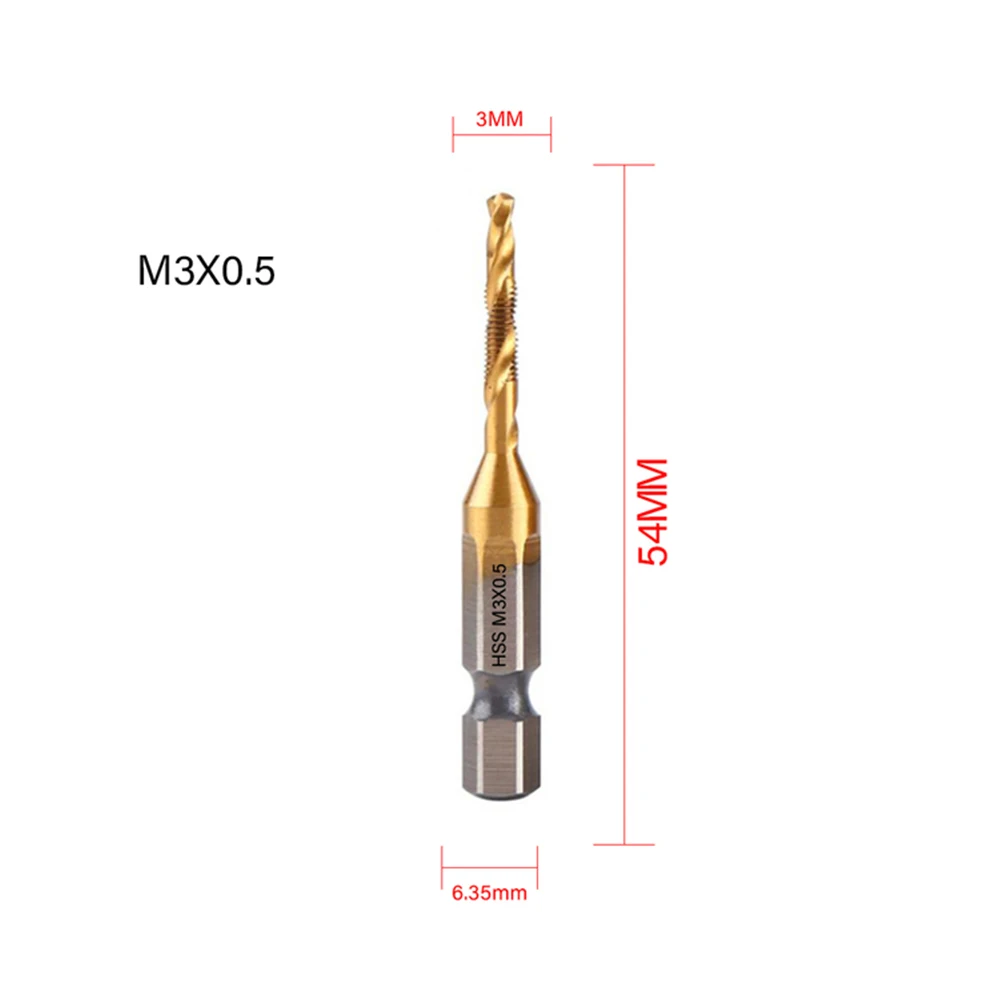 

Tap Drill Bit Titanium Parts Tools Plated Shank Silver Threaded Hex Machine Replacements Accessories Drill Bit