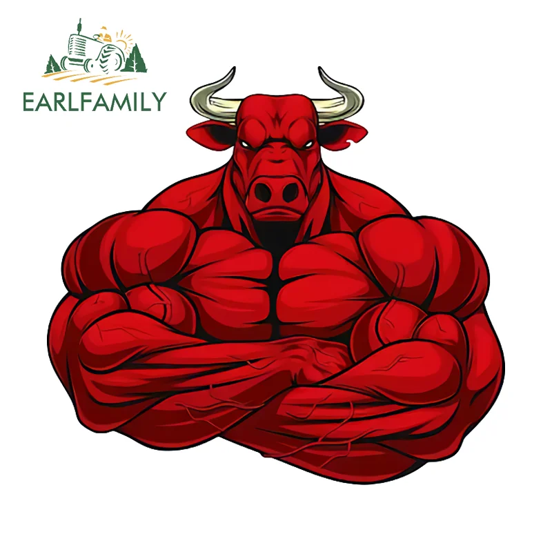 EARLFAMILY Building Bull Motorcycle Car Stickers Attractive Decals Occlusion Scratch Waterproof Sunscreen Racing Accessories