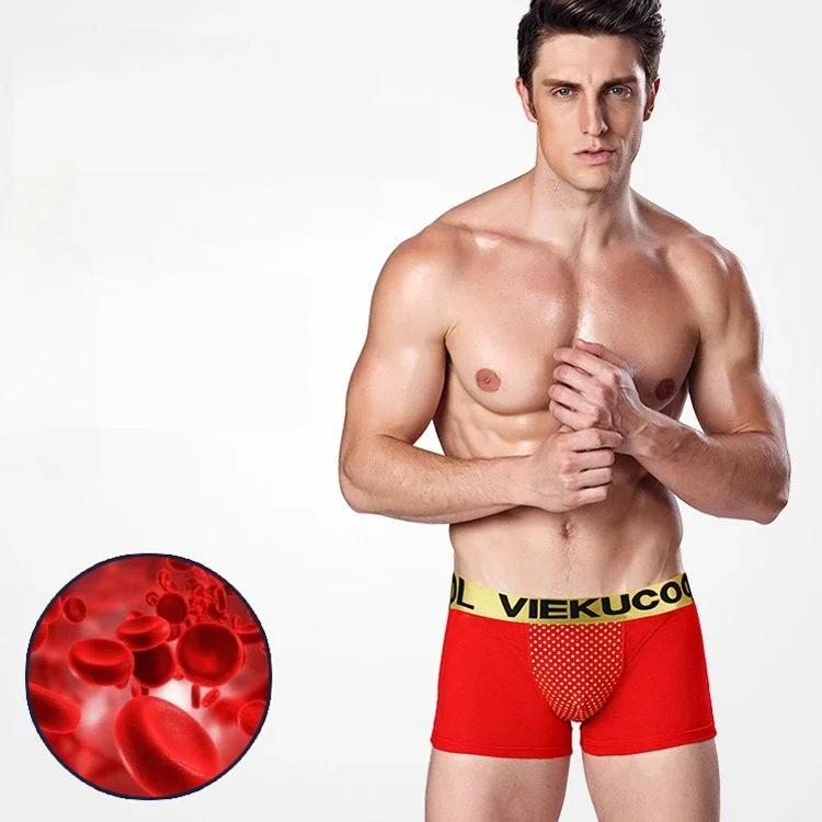 Man Magenta Underwear Magnetic Underpants Boxers Panties Body Enhance Lingerie Prolong Time ED Physical Therapy Health Care