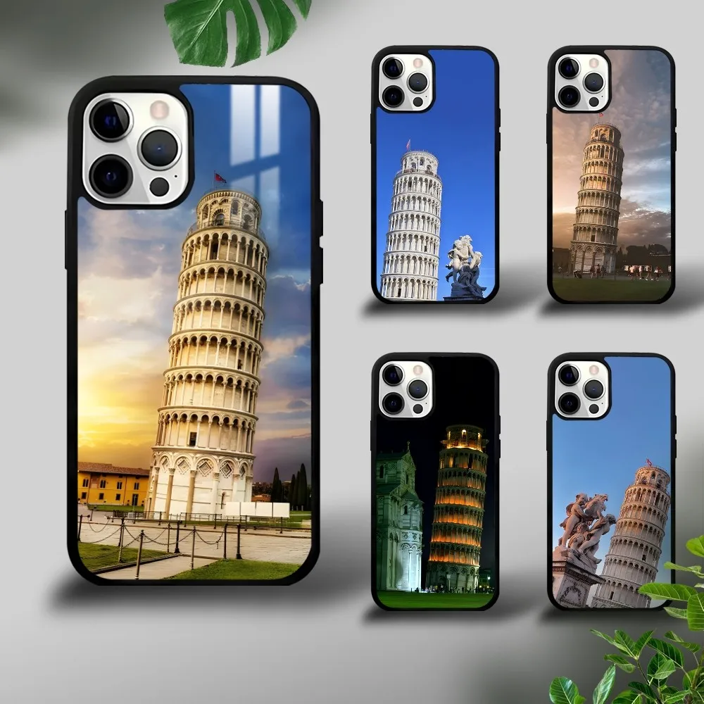 

L-Leaning T-Tower Of Pisa Phone Case For iPhone 16 15 14 13 12 11 Pro Xs Max Mini Plus Celulares Hard Funda