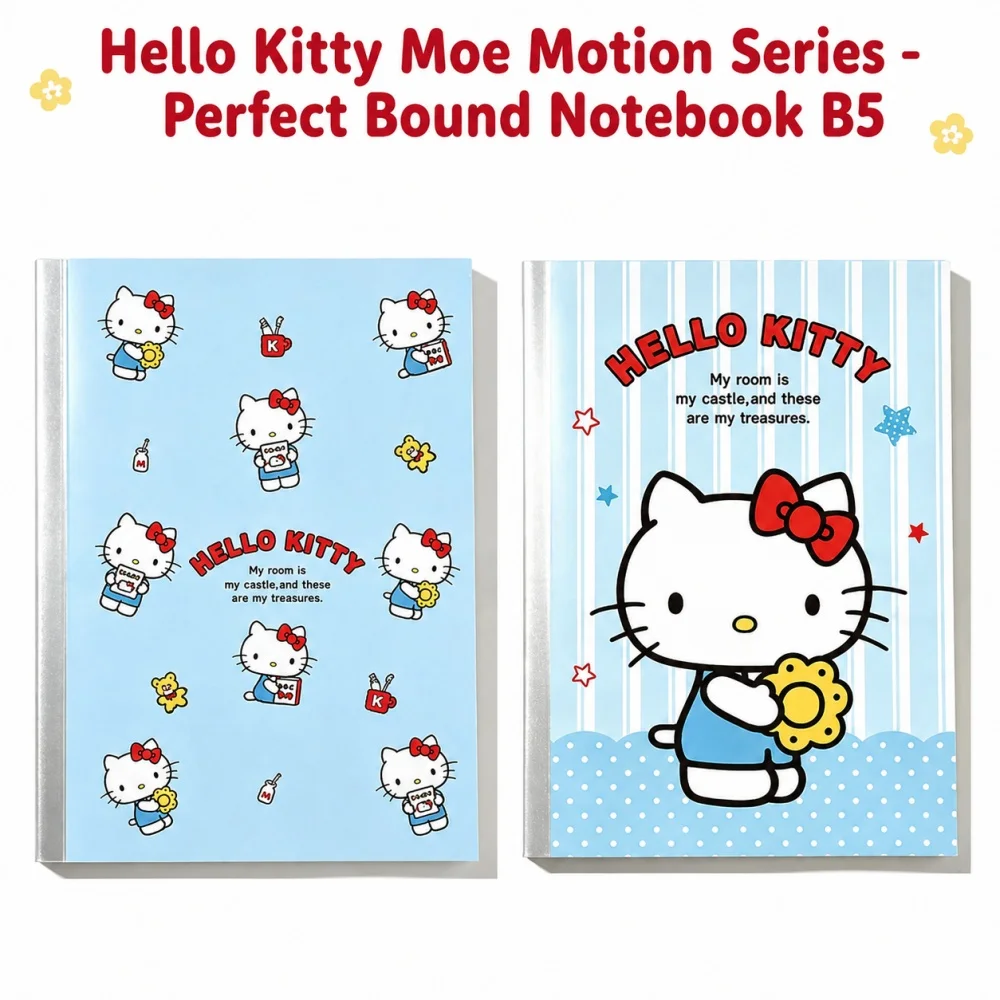 Genuine Sanrio Hello Kitty My Melody A5 B5 Glue Bound Journal Notebook Cute Writing Book for Note Taking Study Office