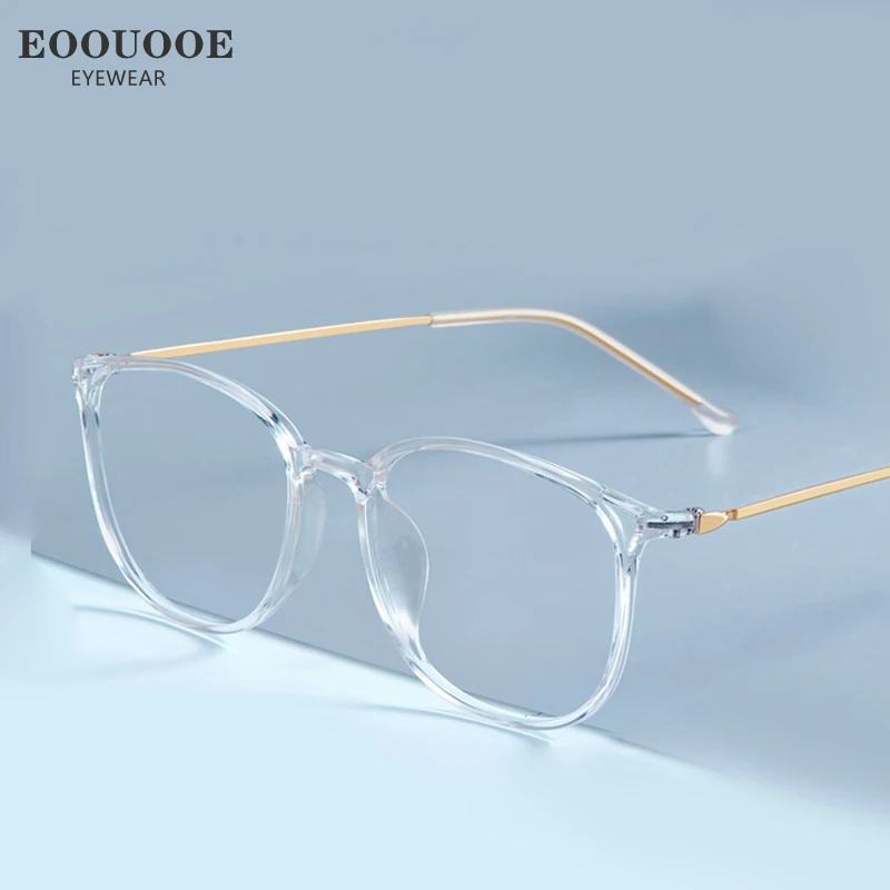 EOOUOOE RE90 LIGHTWEIGHT Eyeglass Frame Round Glasses Optics Myopia Hyperopia Prescription Recipe Lenses Oculos Anti Reflective