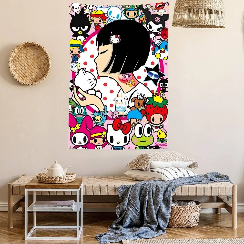 Kawaii T-Tokidoki أنيمي حفلة عيد ميلاد خلفية للتصوير الفوتوغرافي خلفية عيد ميلاد ديكور #4