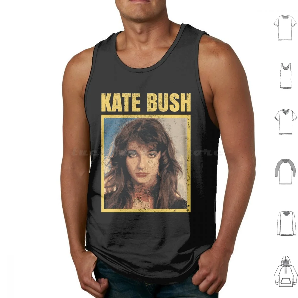 80s Kate Retro Music Tank Tops Print Cotton 80s Music Running Up That Hill Kate Bush Babooshka Wuthering Heights