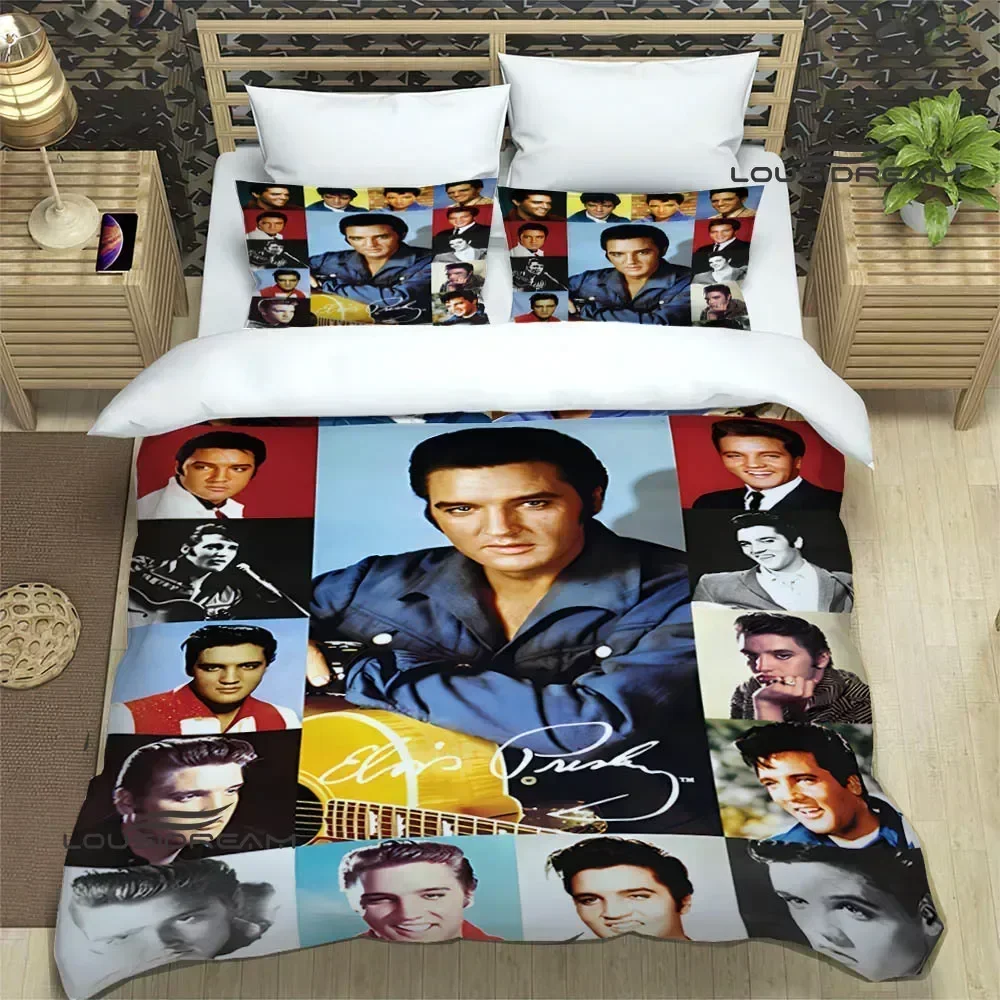 E-Elvis Presley Retro printed Bedding Sets exquisite supplies set duvet cover bed comforter set bedding set luxury birthday gift