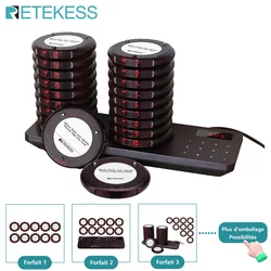 RETEKESS TD163 Restaurant Pager Wireless Calling System with Space-Saving Low Battery Alert Vibrating Beeper for Food Truck Cafe