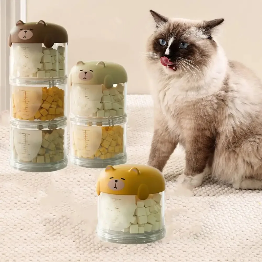 عملي البلاستيك متعدد الطبقات صندوق طعام القطط مقاوم للرطوبة مختومة الكلب وجبات خفيفة صندوق تخزين لطيف صندوق تعبئة أغذية الحيوانات الأليفة في الهواء الطلق