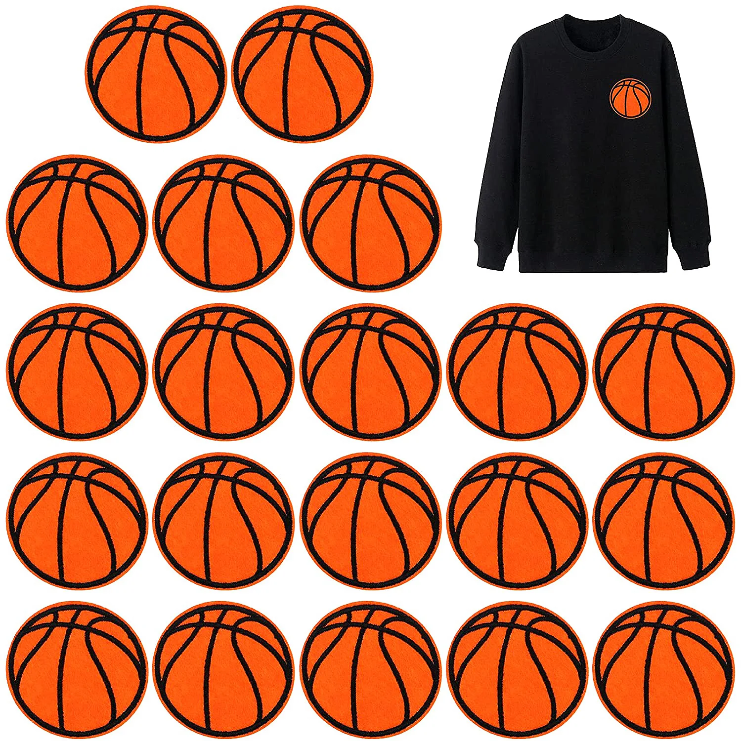 

Embroidered Basketball Patch Iron On Sew On Sports Ball appliques Diy Clothing Stickers iron Jeans garment Badge