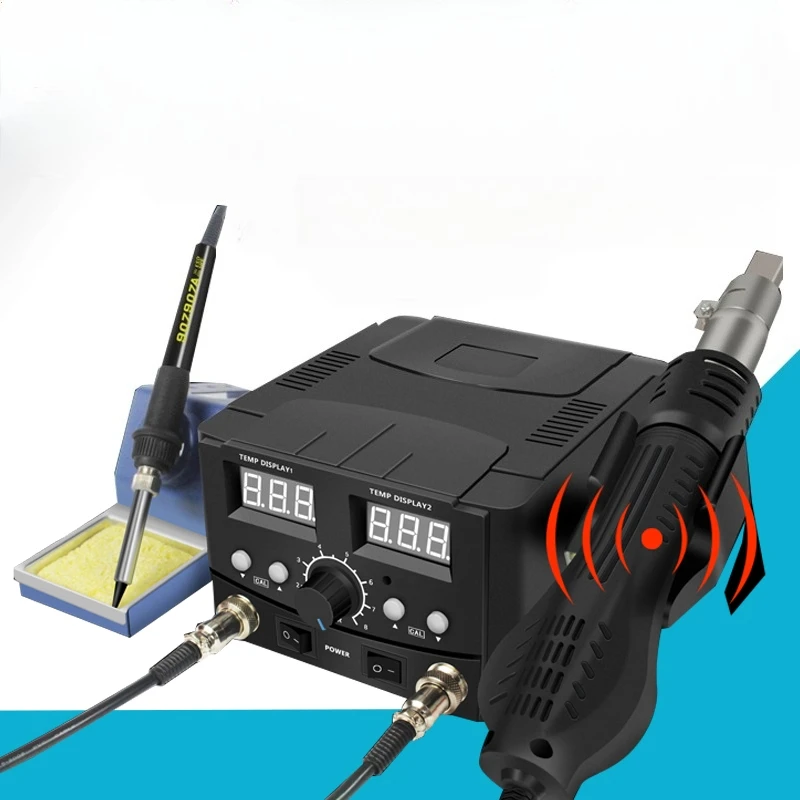 Digital display two-in-one hot air gun welding table adjustable temperature constant temperature welding electric soldering iron