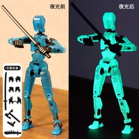 1/2/4/9pcs Luminous Titan 13 Action Figures T13 Figure 3D Printed Multi-Jointed Movable Lucky 13 Action Figure Nova Figure Dummy