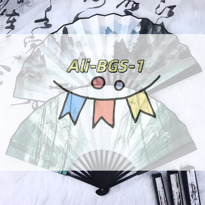 

Hanfu Silk Folding Fan-Double-Sided Printed Vintage Fan with Bamboo Frame,PortableHandFan for Traditional Costume&CulturalEvents