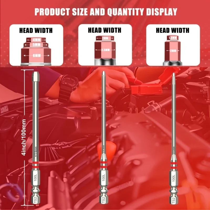 Hot Electric Screwdriver Bits Set Magnetic MultiSize for Power Tools Including Electric Drills 65mm 100mm Sizes with Markings ﻿