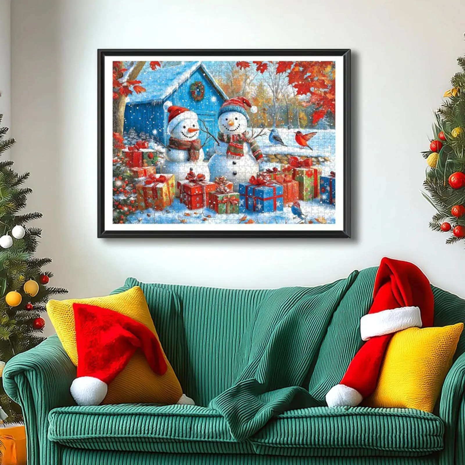 Christmas Jigsaw Puzzle 1000 Pieces Decorative Christmas Snowman Jigsaw Puzzle For Women Men Friends Birthday New Year Home