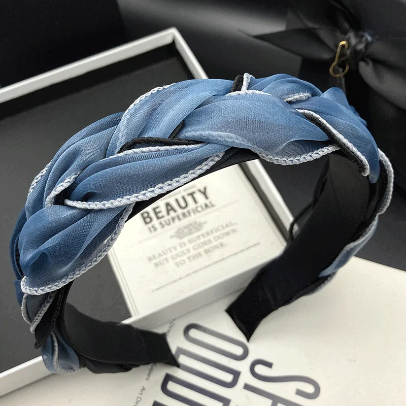 

2026 spring and summer new niche hairpin hoop female twist woven high skull top out pressure hair wash Headband