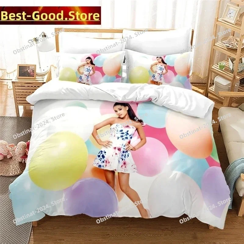 Fashion Sexy Girl Ariana Grande Bedding Set Printed single Comforter Quilt Duvet Cover Pillow Case 3 Pieces Sets Kids Adult Size