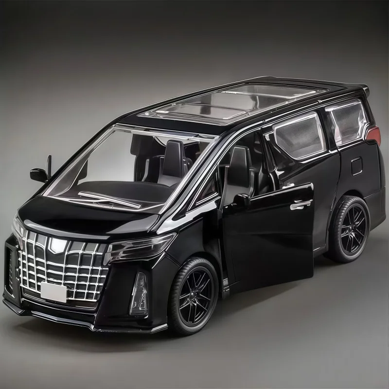 1:32 Alloy MPV Car Model Simulation Van Toy, Pull Back Vehicle With Openable Doors, Metal Car Collection Toy For Boys Gift view 6