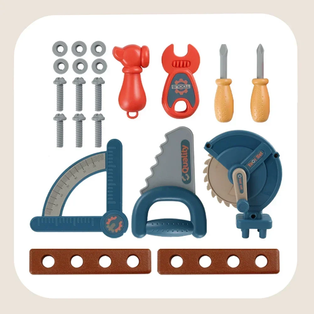 Nuevos regalos, caja de herramientas 3 en 1 para niños, herramientas de reparación de simulación de ingeniero, juego de juguetes de imitación con taladro, destornillador, Kit de herramientas, caja de juguetes