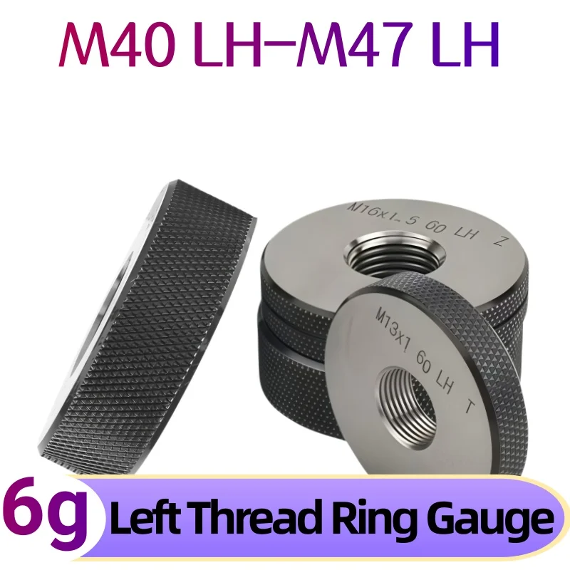 6g Left Hand M40-M47 1SET(1*GO+1*NOGO) Metric Left Fine Tooth Thread Ring Gauge Measure ToolsX0.5/0.75/1/1.25/1.5/2/3