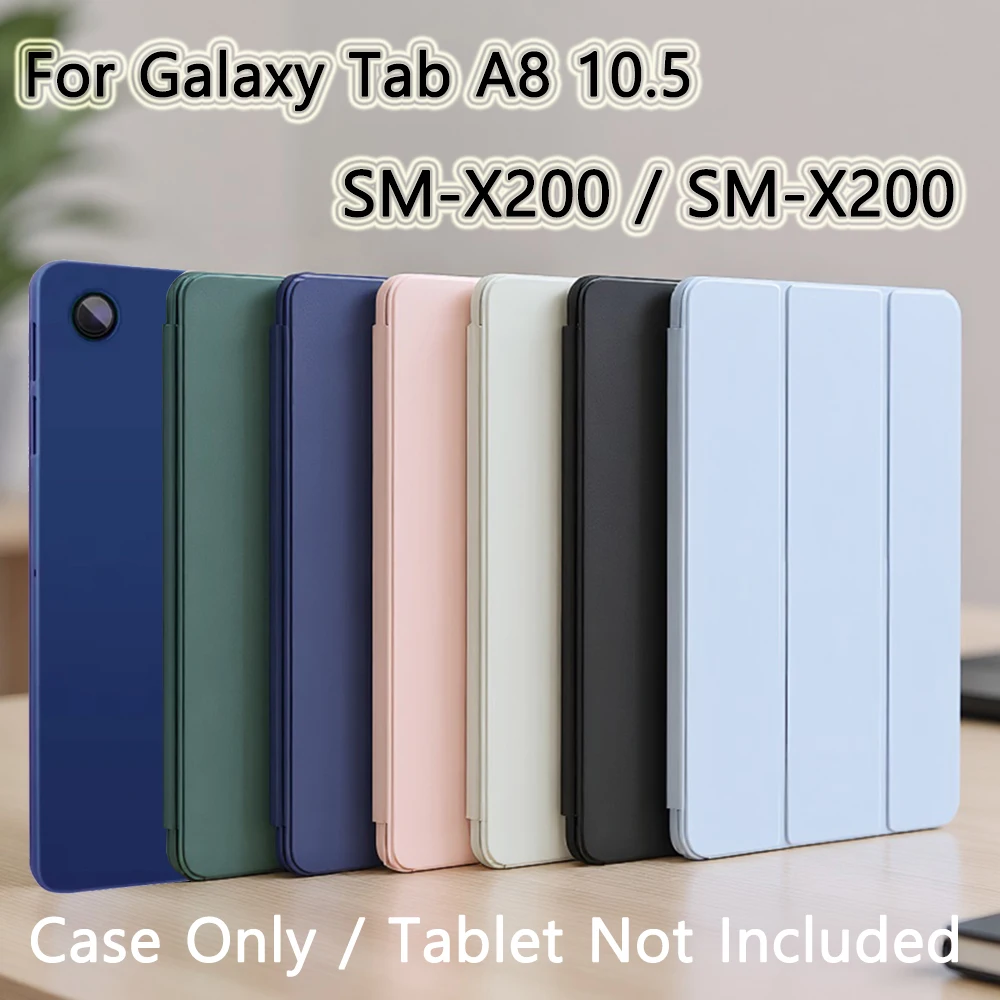 Funda para Samsung Galaxy Tab A8 10,5 2021 SM-X200 SM-X205 X200 X205 funda inteligente con tapa de cuero magnético carcasa trasera de silicona suave