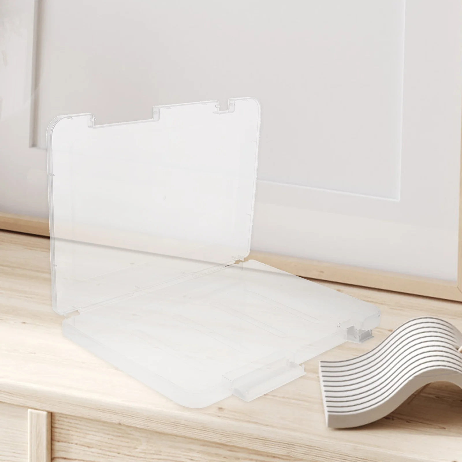 

4 шт. коробка для хранения файлов формата А4, портативный пластиковый органайзер для документов, прозрачный чехол большой емкости для файлов, фотографий, журналов