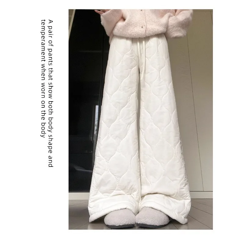 Wintersamt verdickte winddichte und warme Oberbekleidung Skifahren lässige gerade Beinhose mit weitem Bein