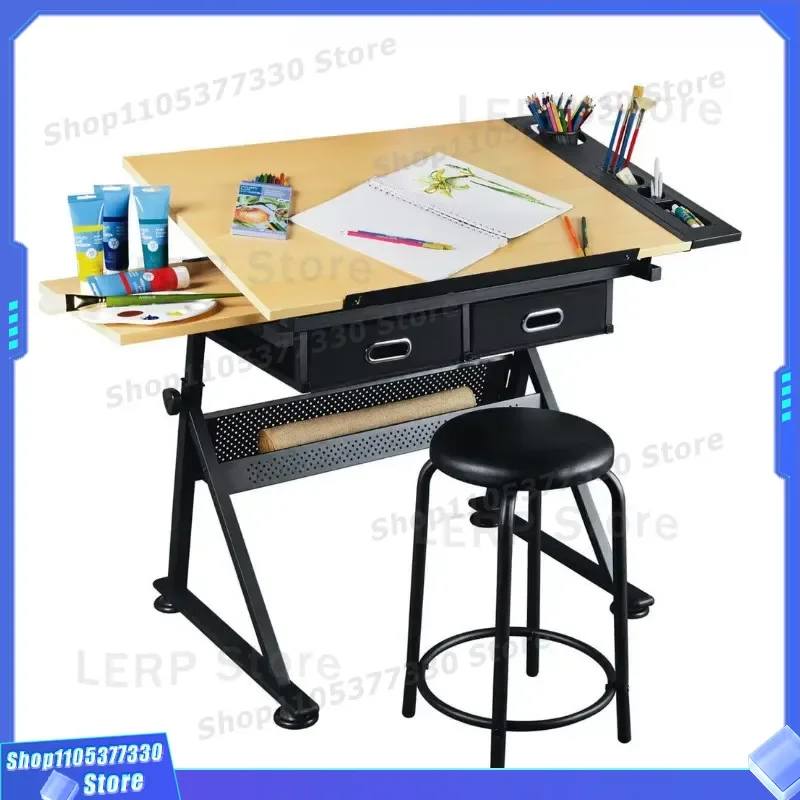 Multifunctional Art Craft Station for Homeschool Kids Drawing Desk with Storage Organizer Creative Artist Worktable for