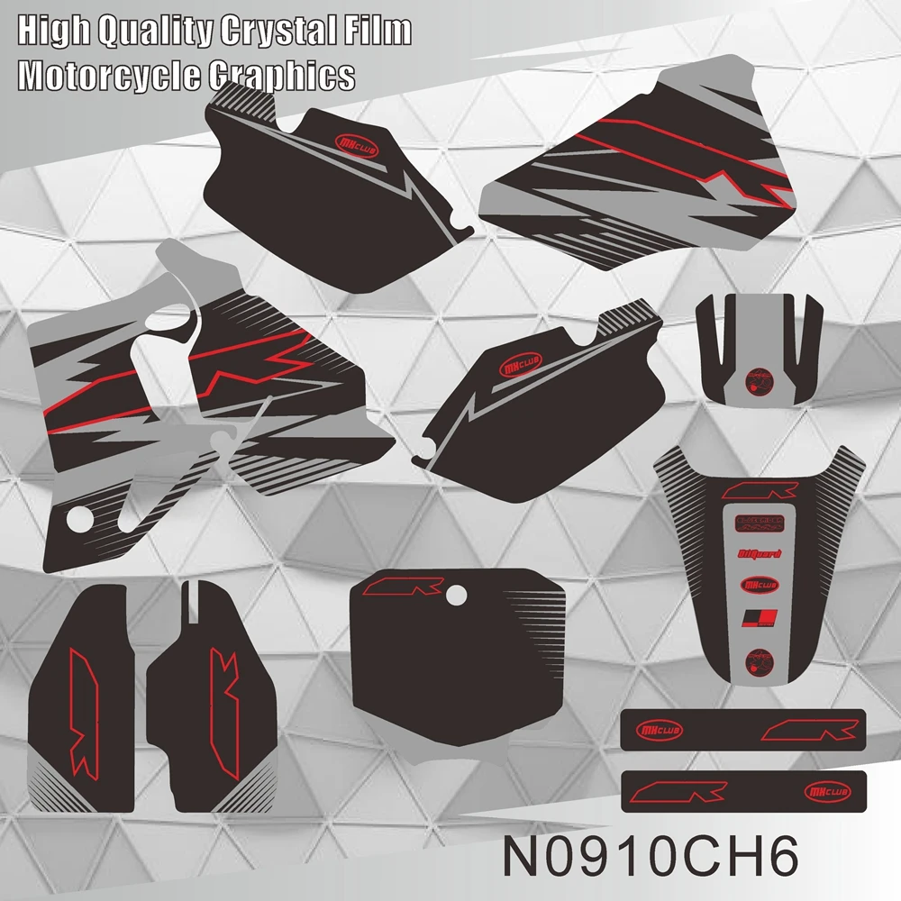 Dla HONDA CR 80 1996 1997 1998 1999 2000 2001 2002 Pełne Grafiki Naklejki Motocyklowe Tło Personalizowane Numer N0910CH