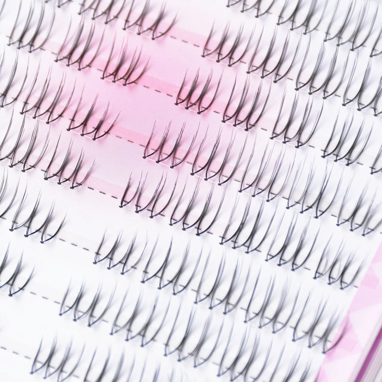 10 Reihen U-Form Idol Falsche Wimpern Transparentes Band Wimpernverlängerung Vergrößern Sie Ihre Augen Natürlich Koreanische Mädchen-Gruppen-Stil-Wimpern