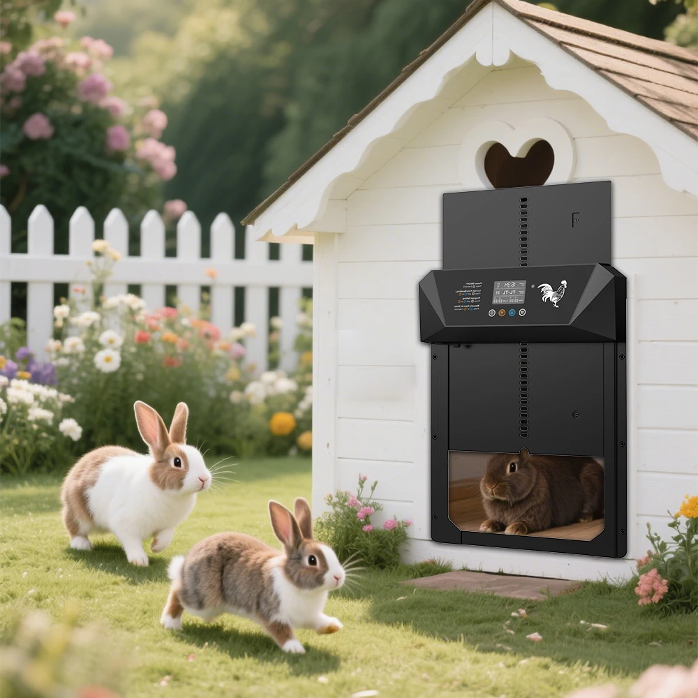 Fully automatic chicken and duck coop door, equipped with solar and dry batteries, multi-mode control, no site selection for use