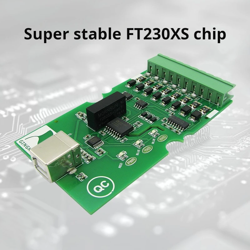 Ginkgo EVC8013 USB-Serial Converter - Isolated RS485/RS232/RS422 Port with FT230XS Chip & Magnetic Isolation