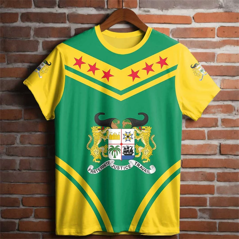 

Benin BJ Flag Men's T-shirts Sportswear Fitness Print Clothes Ropa Hombre Summer O-neck Oversized Fashion Short Sleeve Male Tops